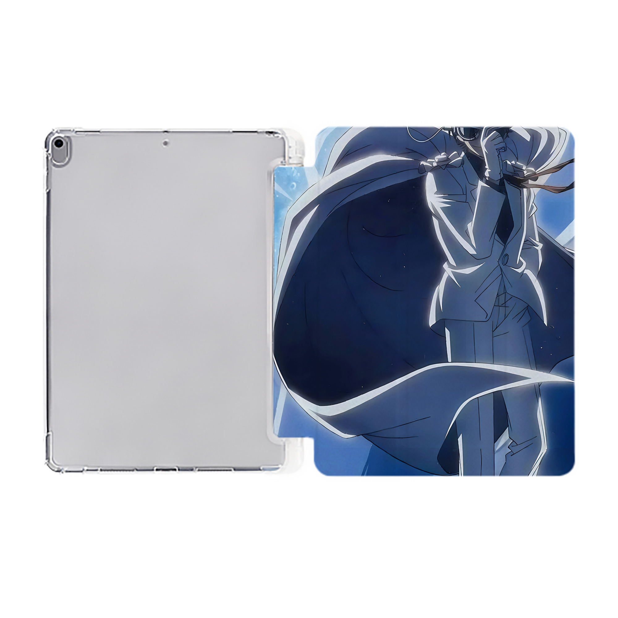 （画像用） 名探偵コナン Detective Conan IPad ケース ペン収納付き 三つ折りスタンド PUレザー×シリコン 対応機種9.5/10.5/10.9インチ